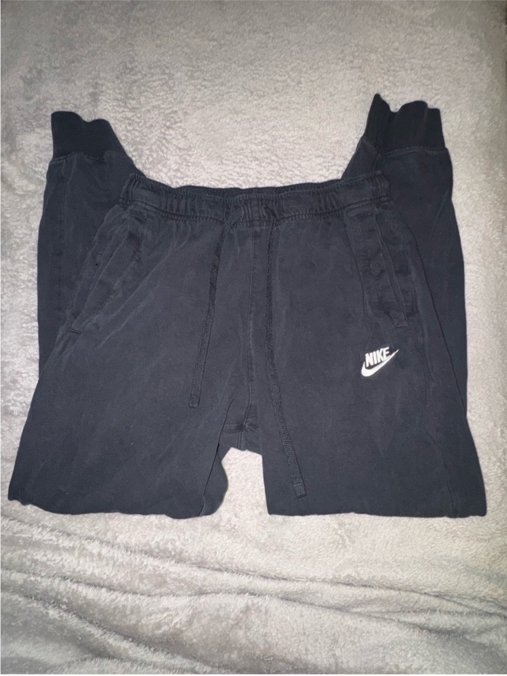 Nike Unisex Black Jogger Sweatpants with White Logo